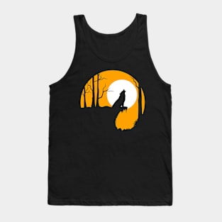 Wolf Howling Background Tank Top